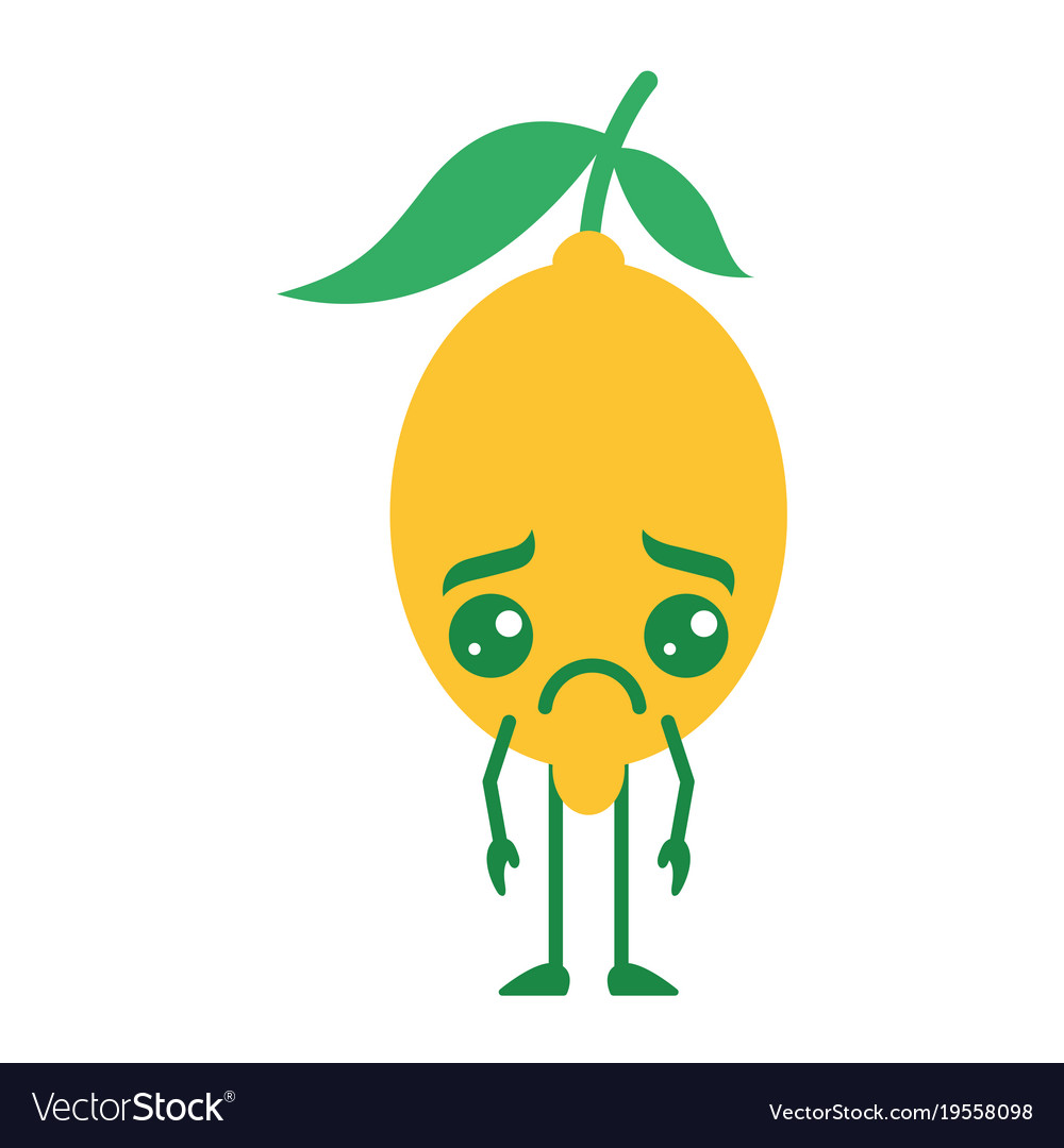 Citrus lemon kawaii cartoon fruit Royalty Free Vector Image