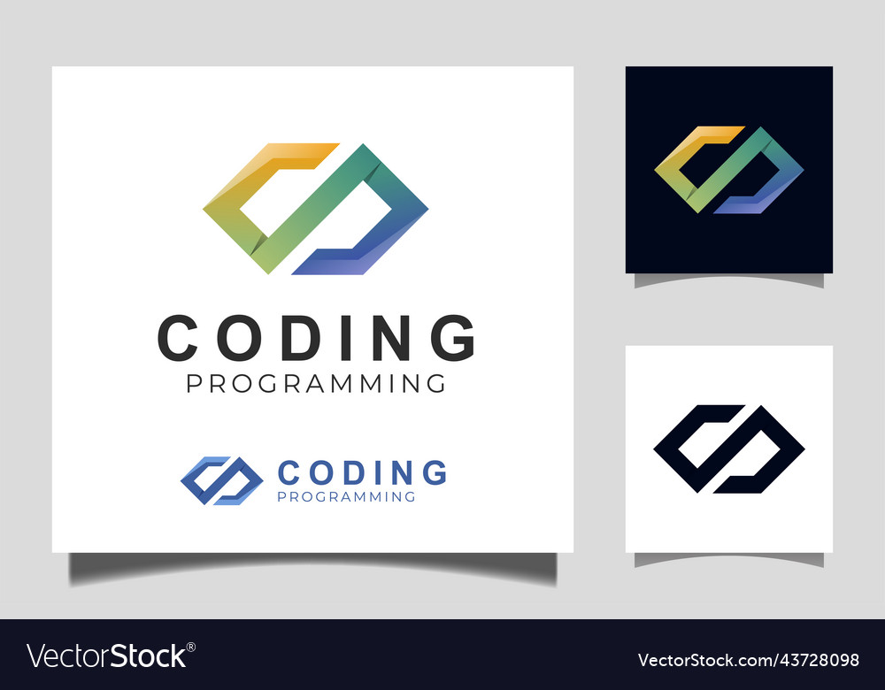 Code Logo Vorlage Gradienten-Design-Symbol Vector Image Code Logo Vorlage Gradienten-Design-Symbol