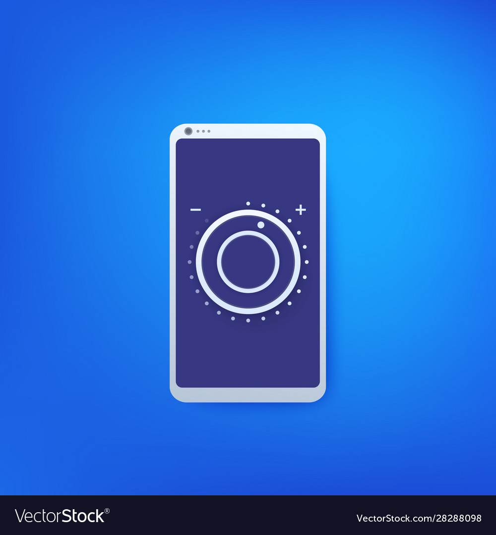 Control knob regulator on mobile screen