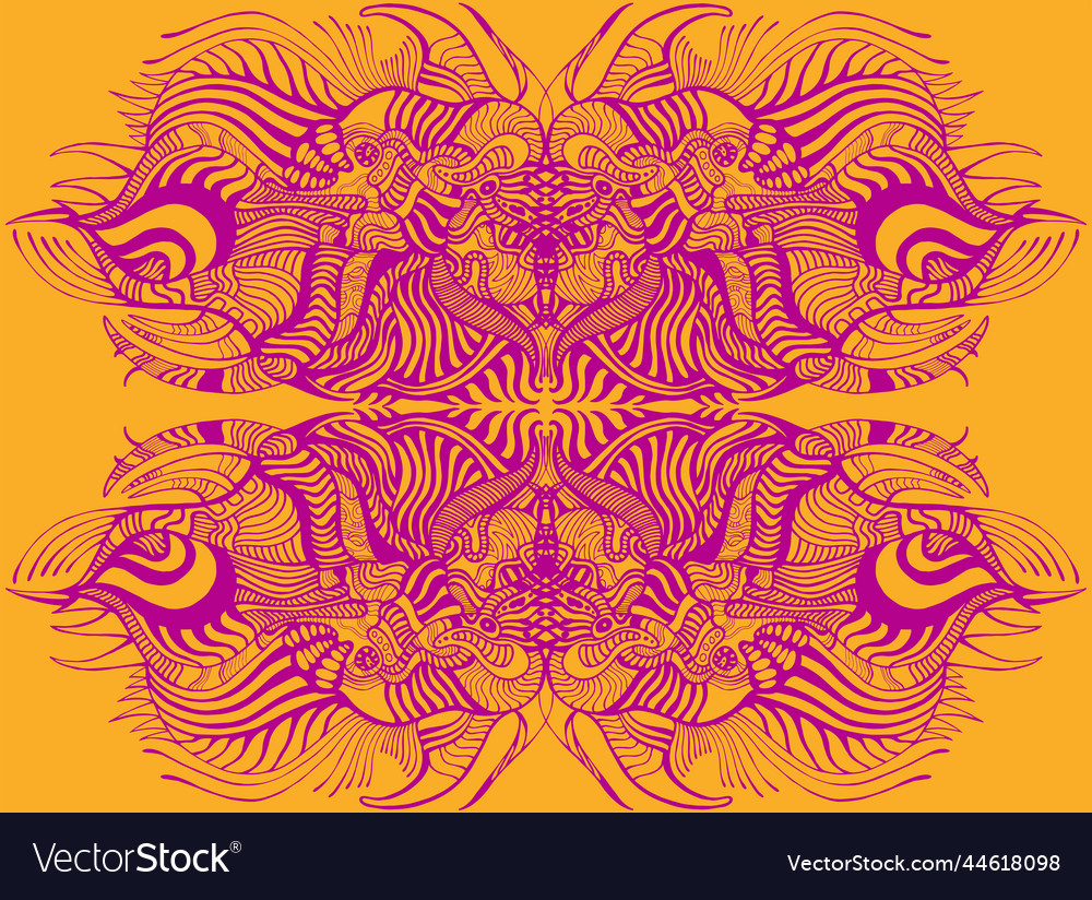 Duotone abstract pattern with psychedelic colorful