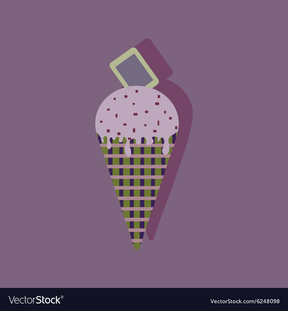 Flat with shadow icon ice cream chocolate