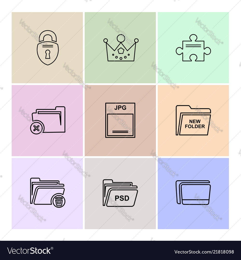 Folder files directory search code eps icons