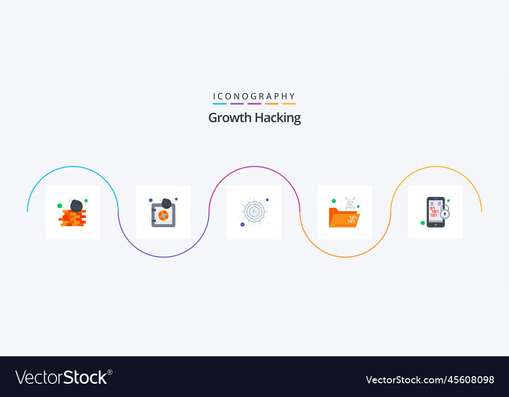 Hacking flat 5 icon pack including lock binary