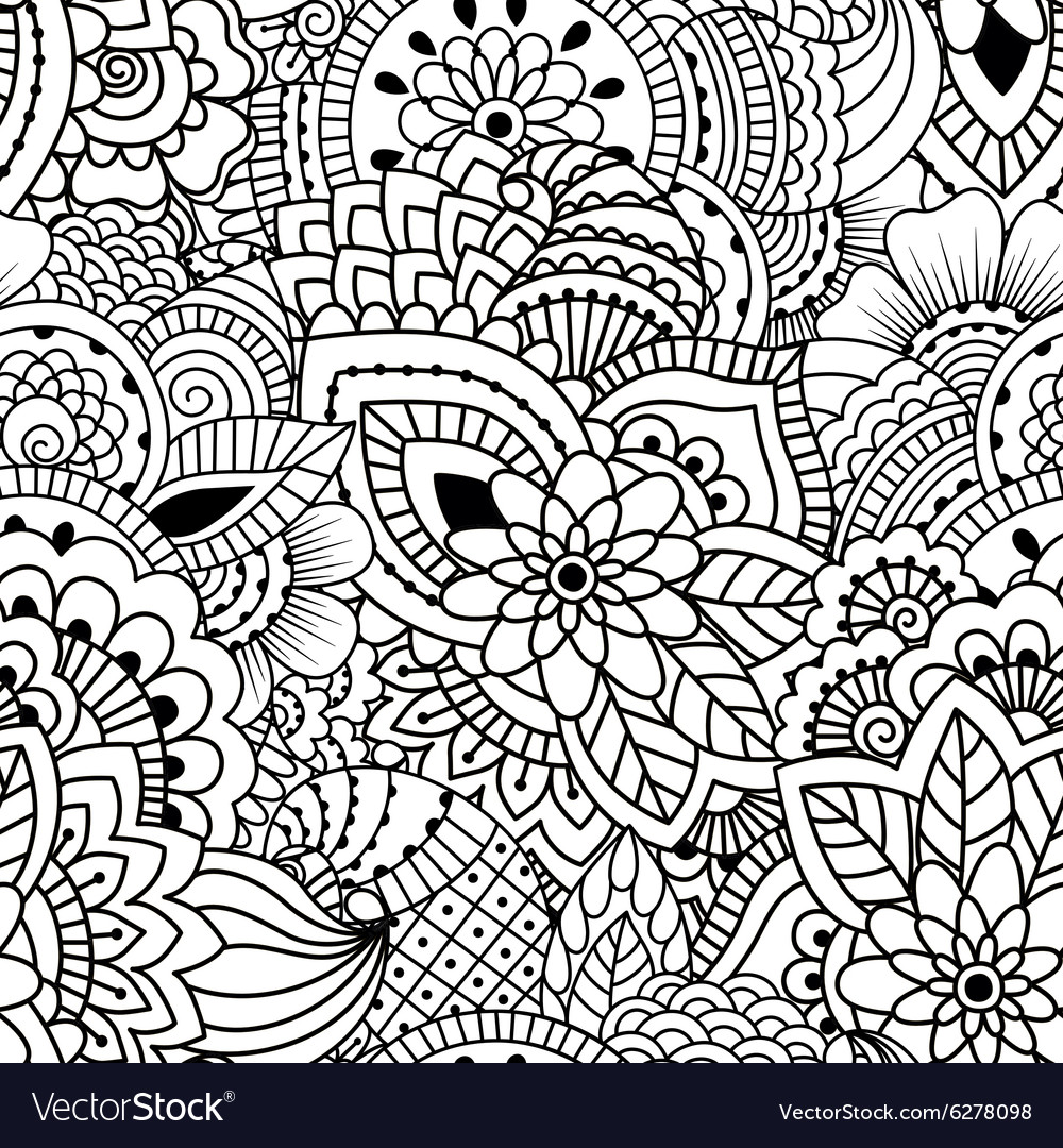 Intricate Black and White Paisley Pattern