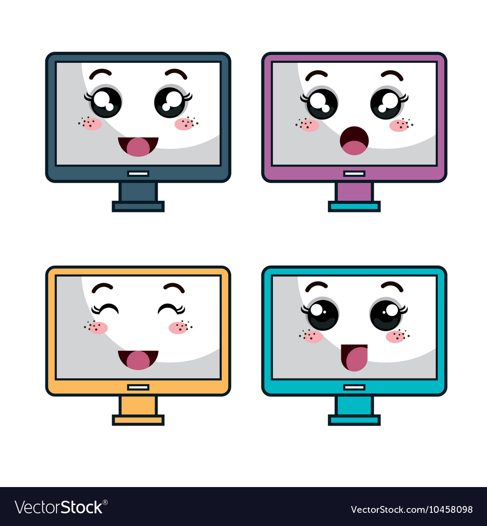 Monitor computer character icon