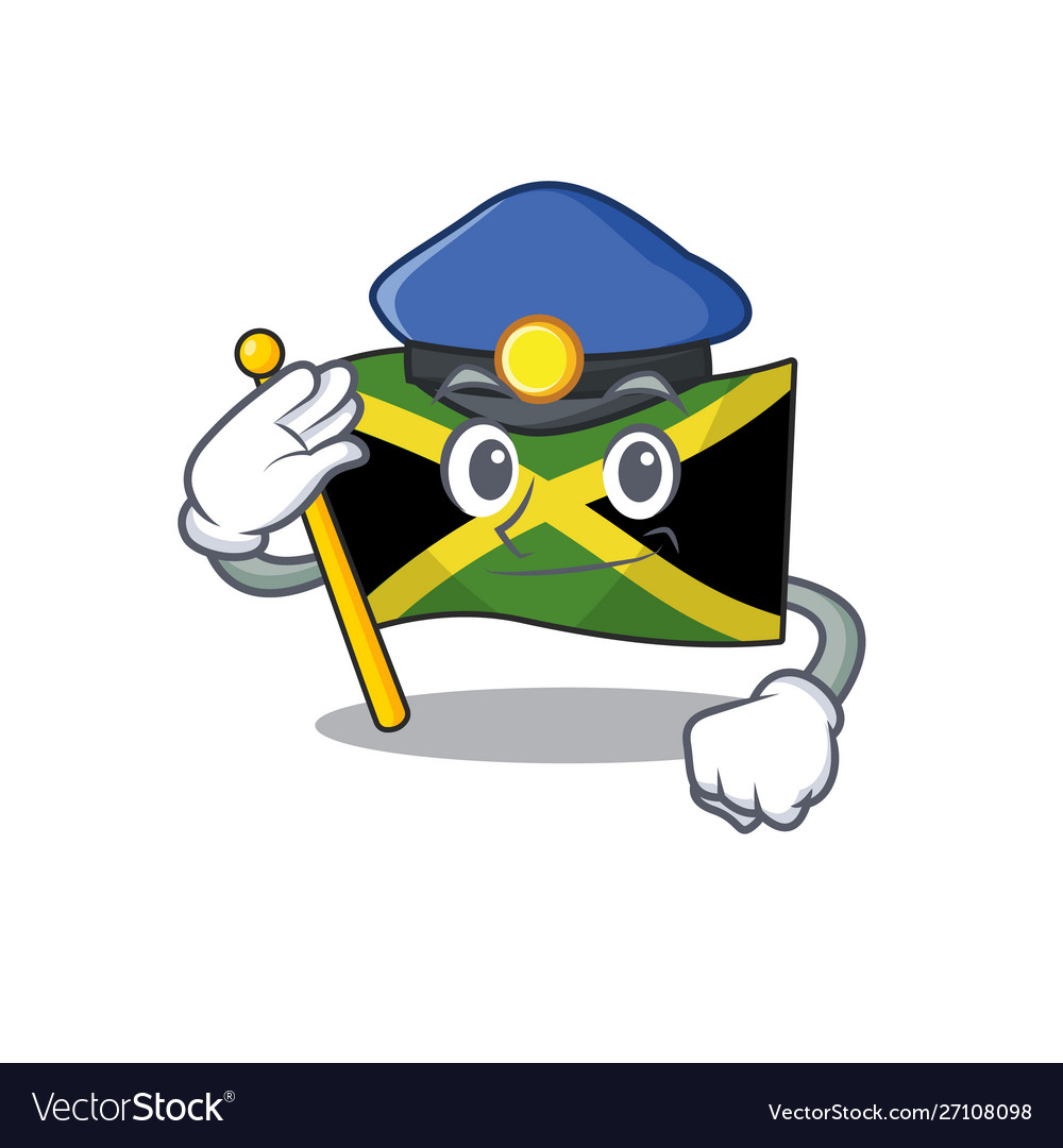 Police Flag Jamaica Isolated With Cartoon Vector Image