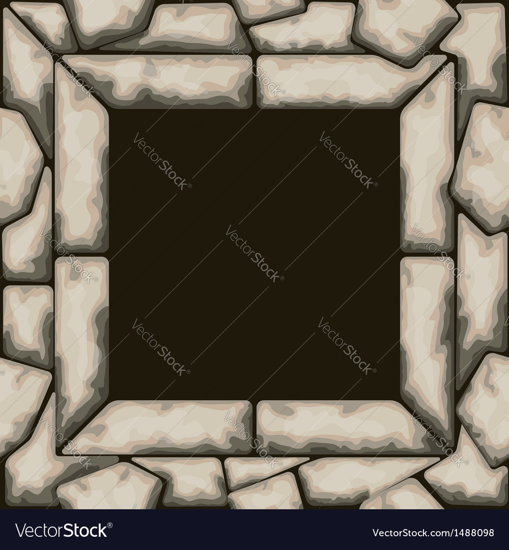 Rectangle frame with stone seamless pattern