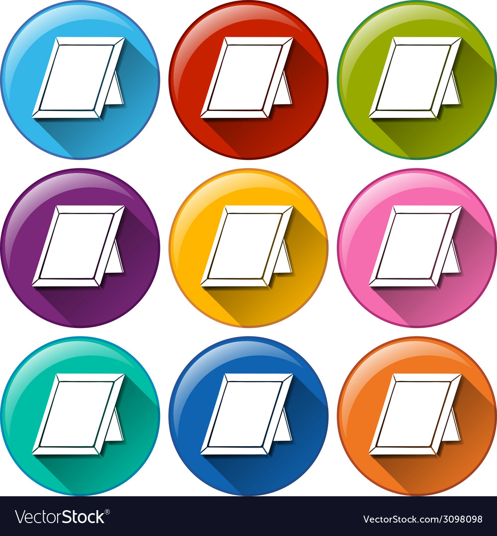 Round icons with picture frames