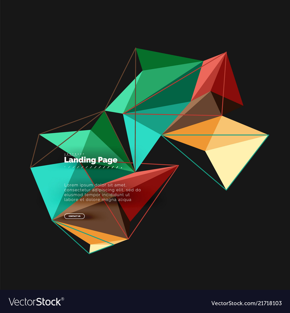 3d triangle abstract background polygonal Vector Image 3d triangle abstract background polygonal