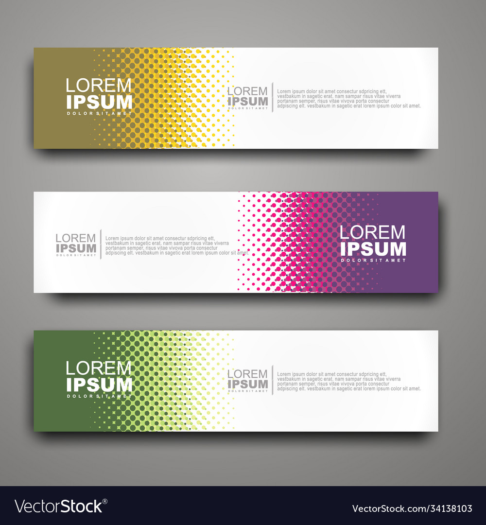 Abstract web banner design template with halftone