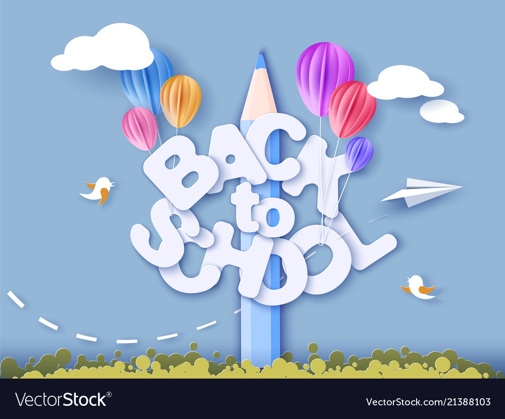 Back to school banner with air balloons Royalty Free Vector