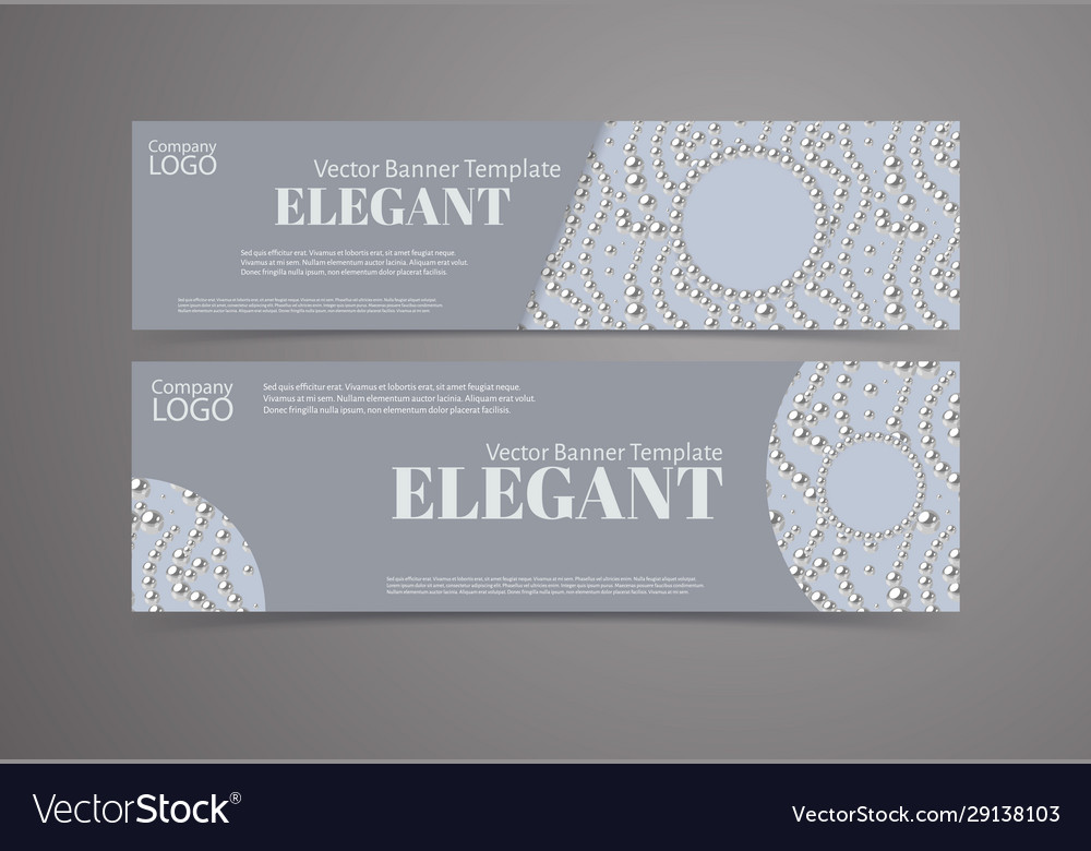 Banner template set with pearl pattern background