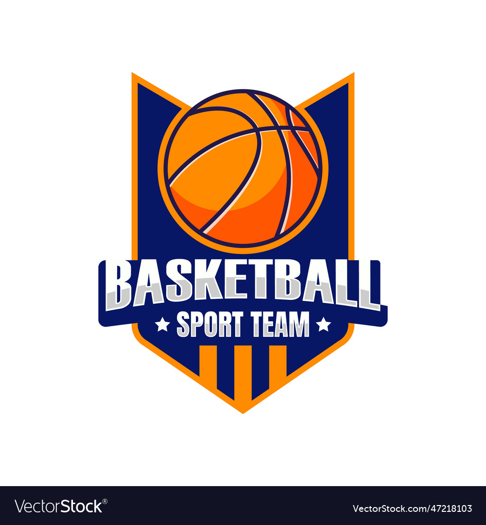 Basketball club logo badge Royalty Free Vector Image