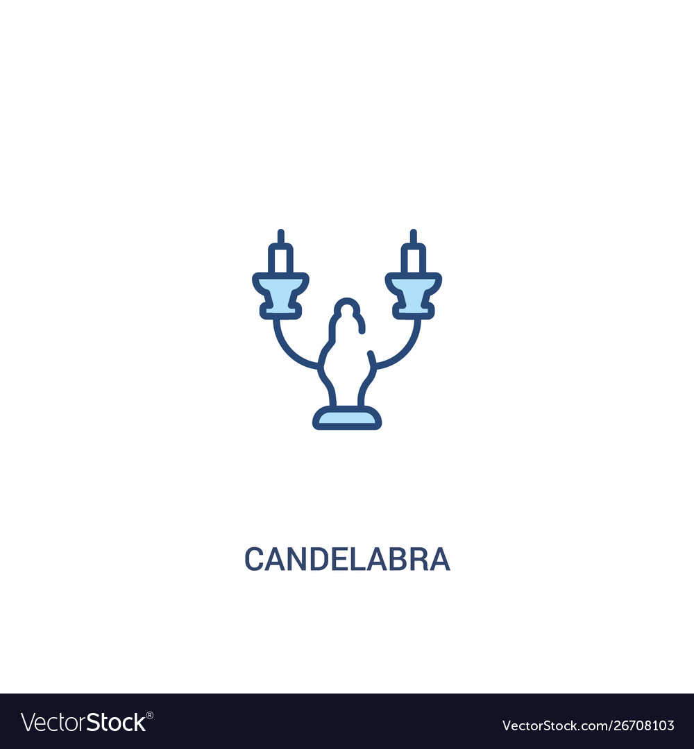 Candelabra concept 2 colored icon simple line vector image Candelabra concept 2 colored icon simple line