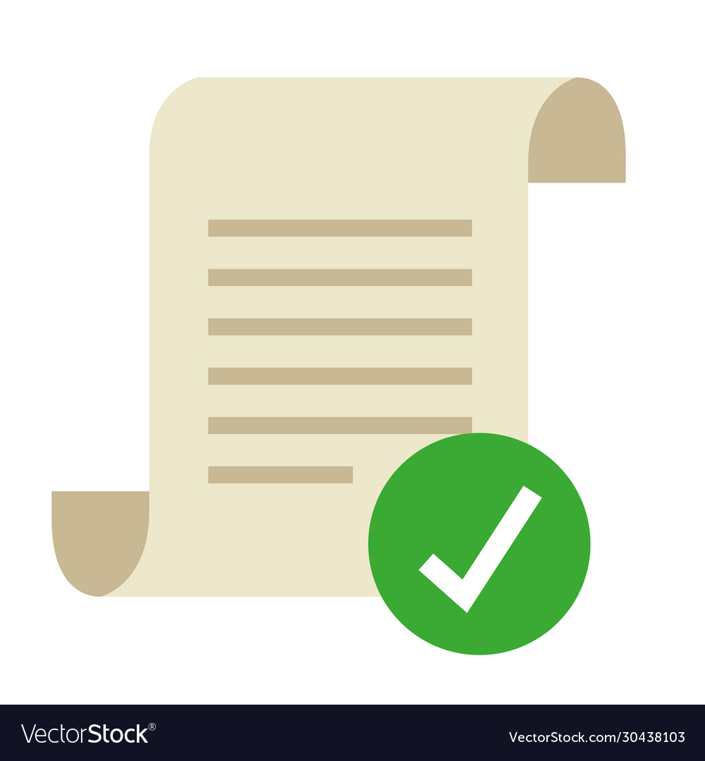 Check mark icon and document design
