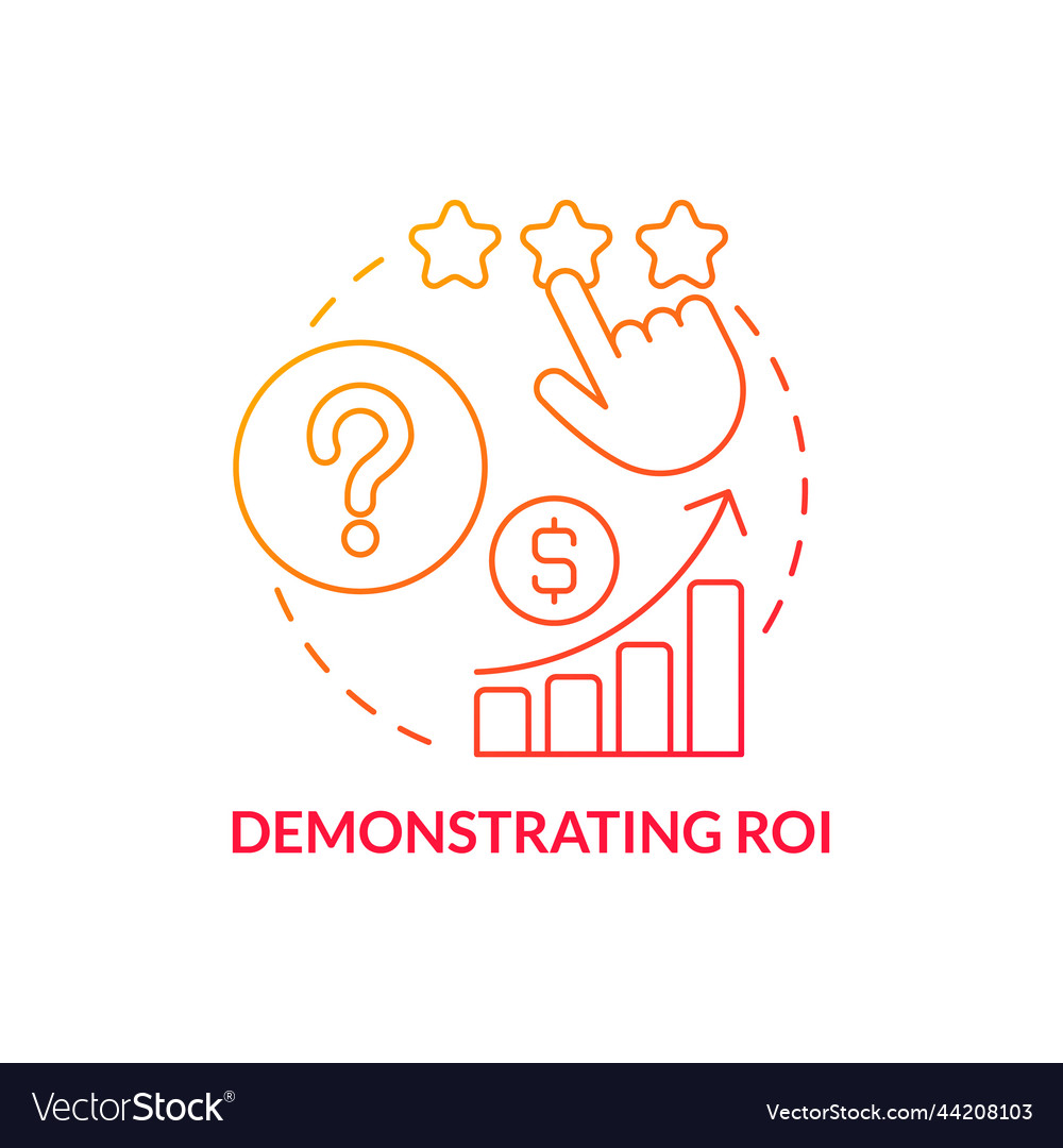 Demonstrating roi red gradient concept icon Vector Image