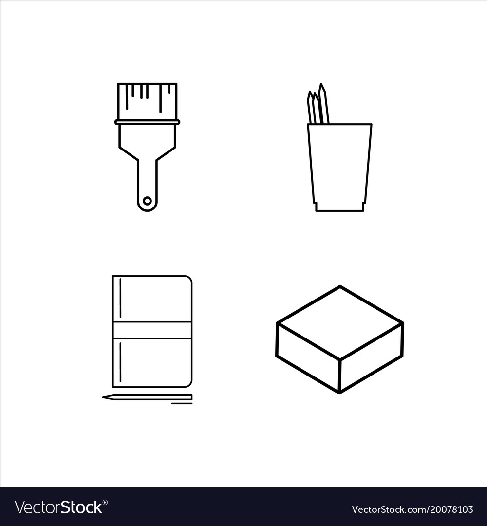 Design and studio simple linear icon setsimple