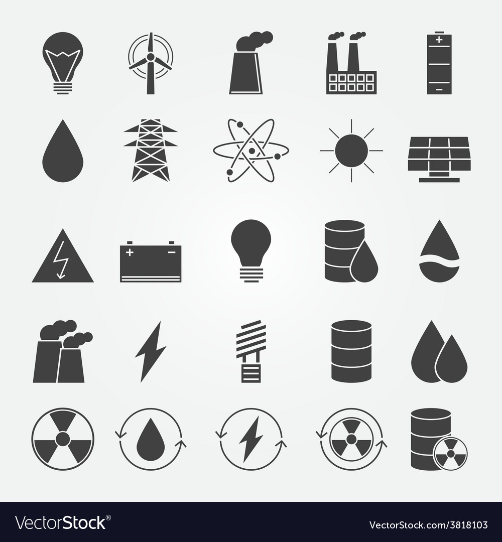 Energy industry icon set