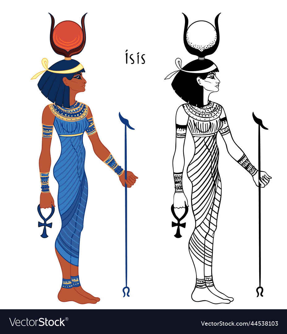 Isis goddess of life and magic in egyptian Vector Image