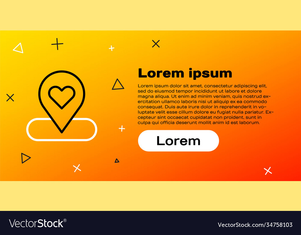 Line map pointer with heart icon isolated vector image Line map pointer with heart icon isolated