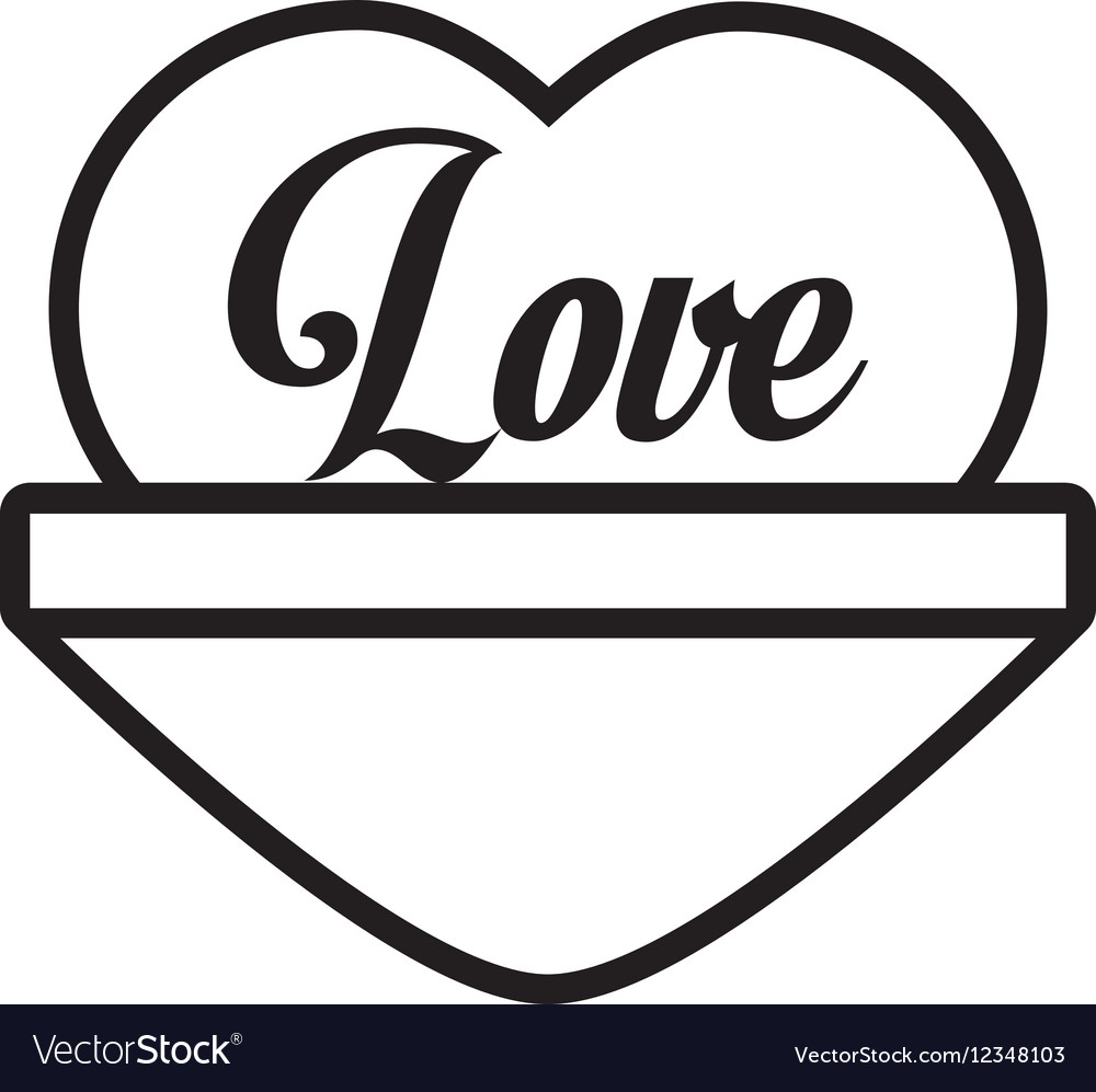 love heart message outline royalty free vector image
