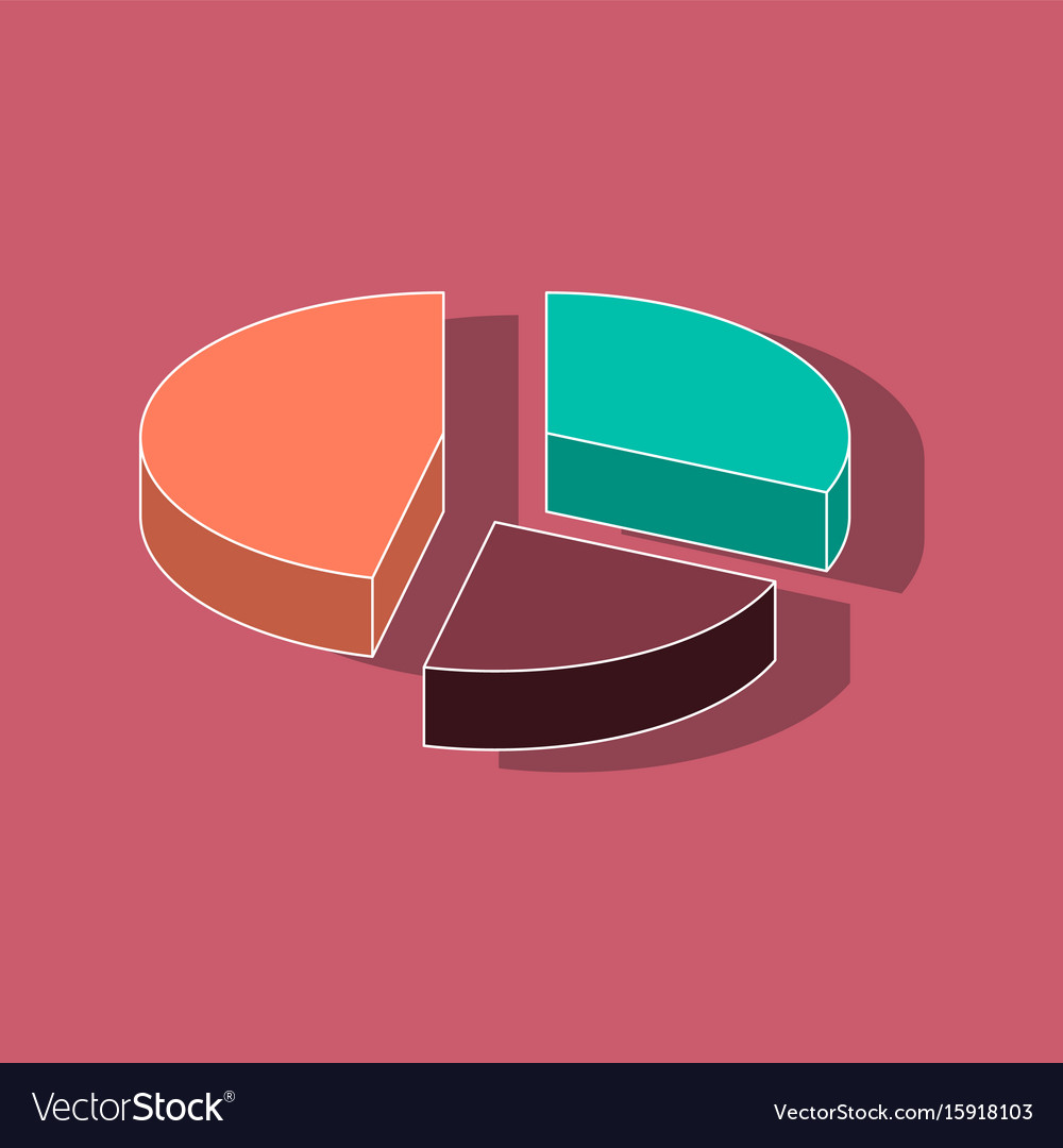 Paper sticker on stylish background pie chart