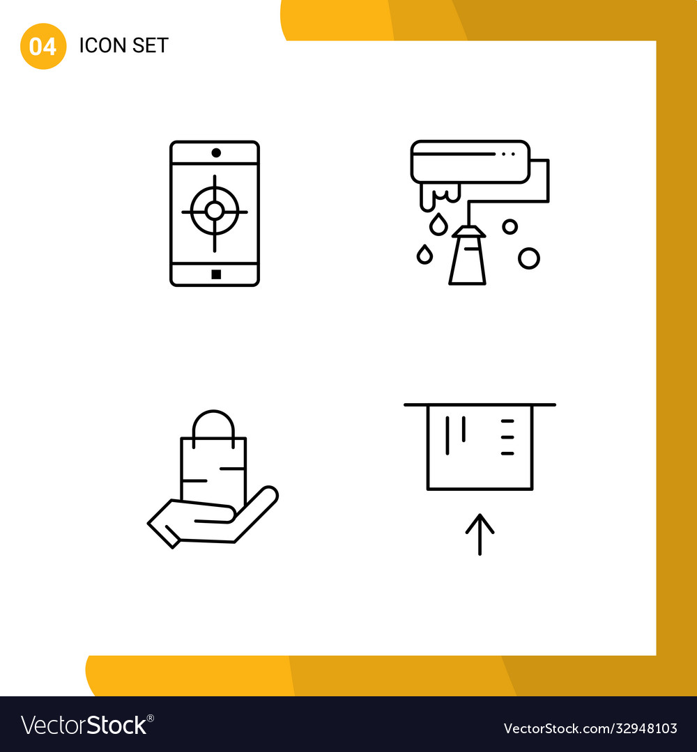 Set 4 commercial filledline flat colors pack