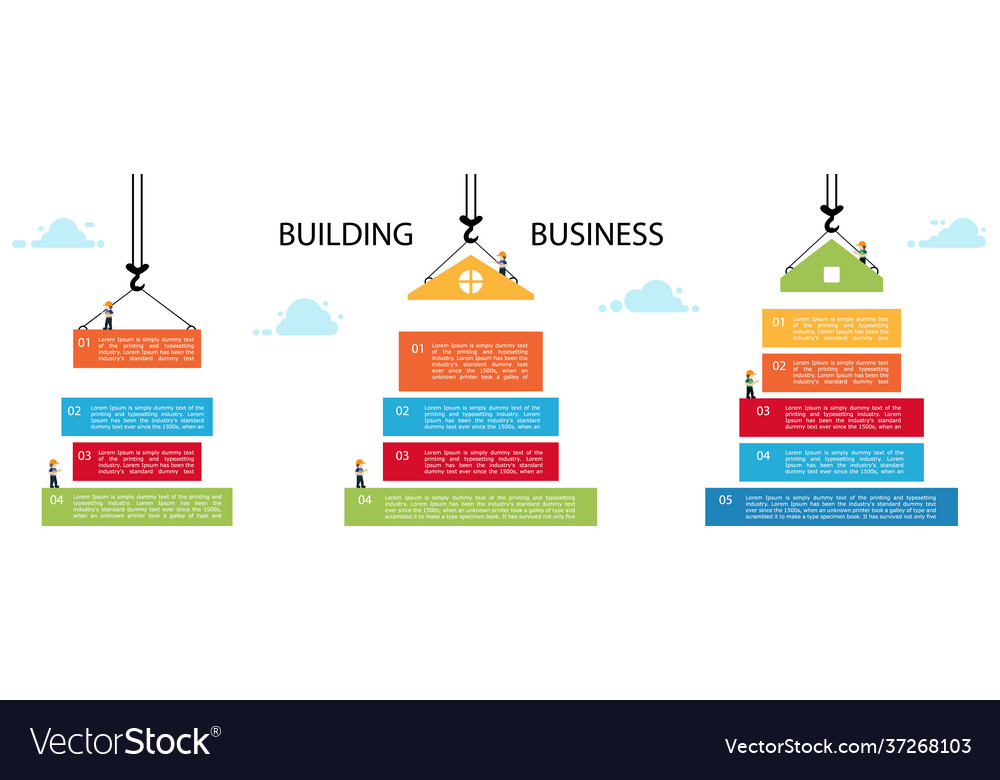 Set building infographic tower crane