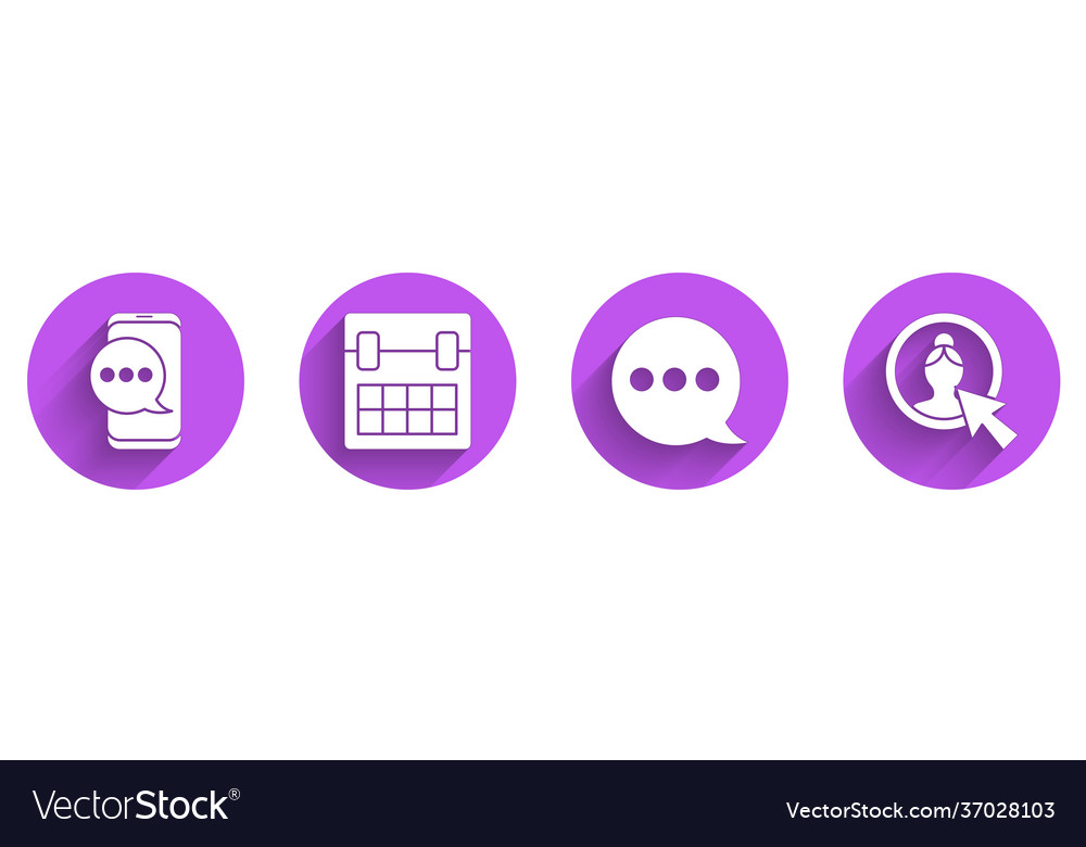 Set chat messages notification on phone calendar vector image Set chat messages notification on phone calendar