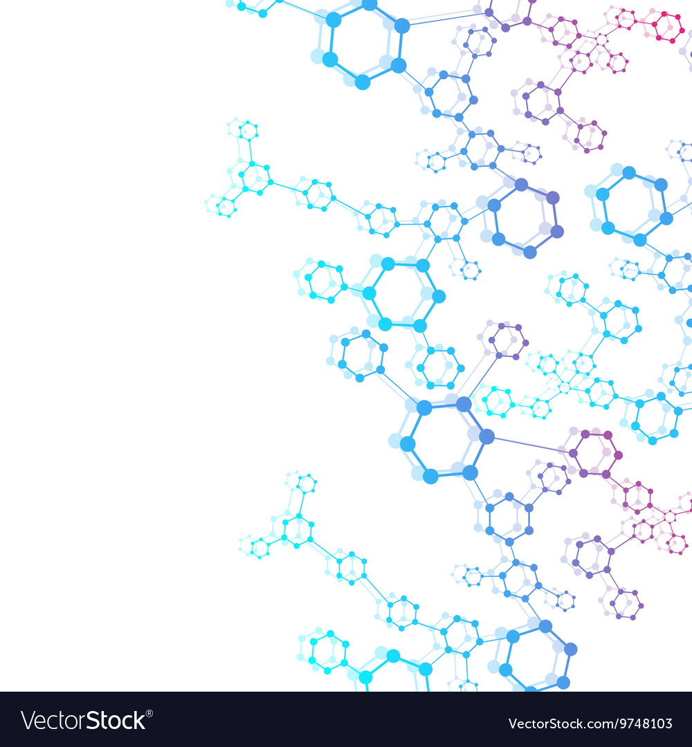 Structure molecule and communication dna atom Vector Image