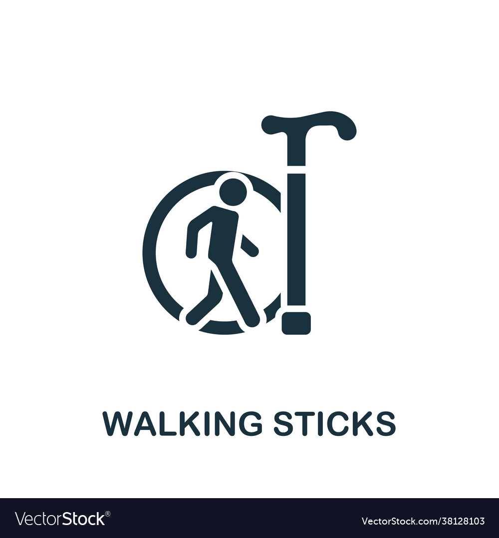 Walking sticks icon simple element from trauma