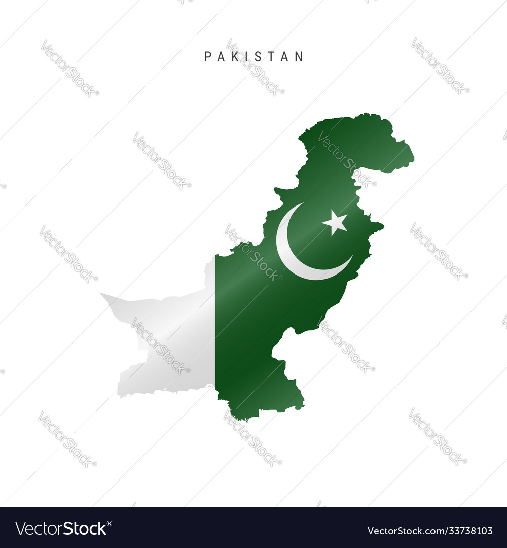 Waving flag map pakistan