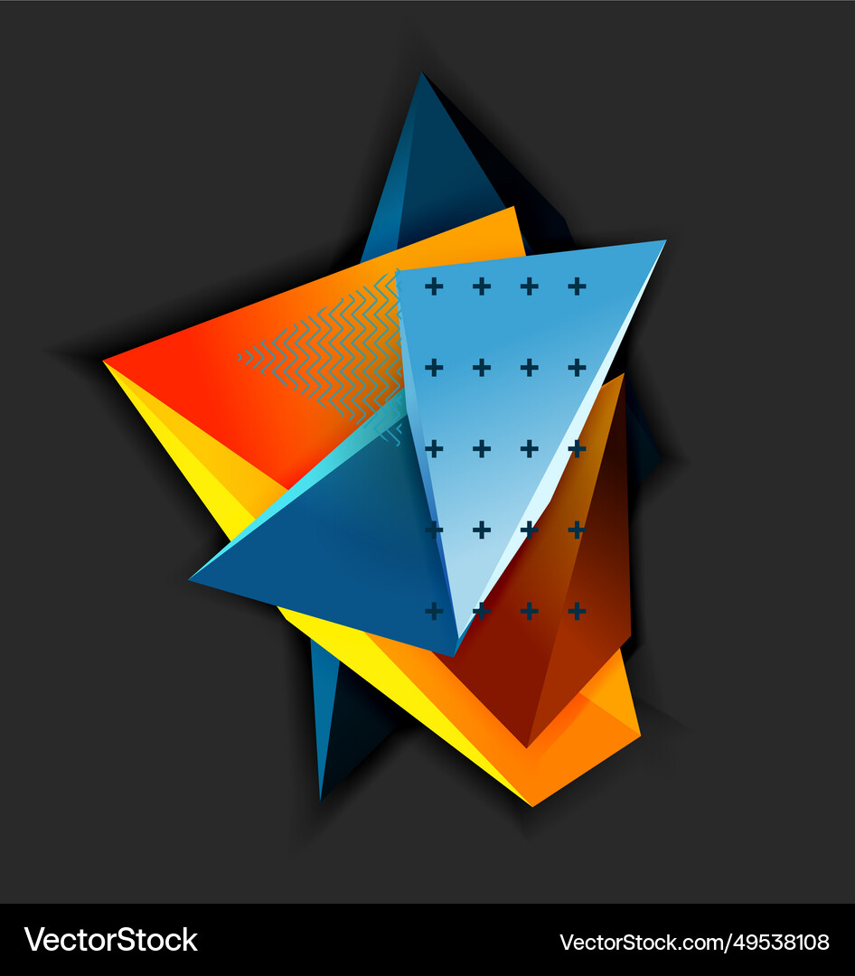 3d triangles geometric abstract background Vector Image