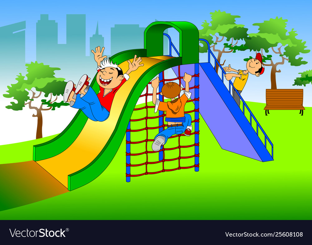 Children slide Royalty Free Vector Image - VectorStock