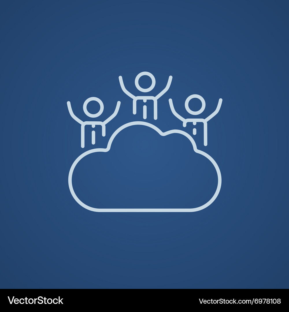 Cloud computing line icon Royalty Free Vector Image
