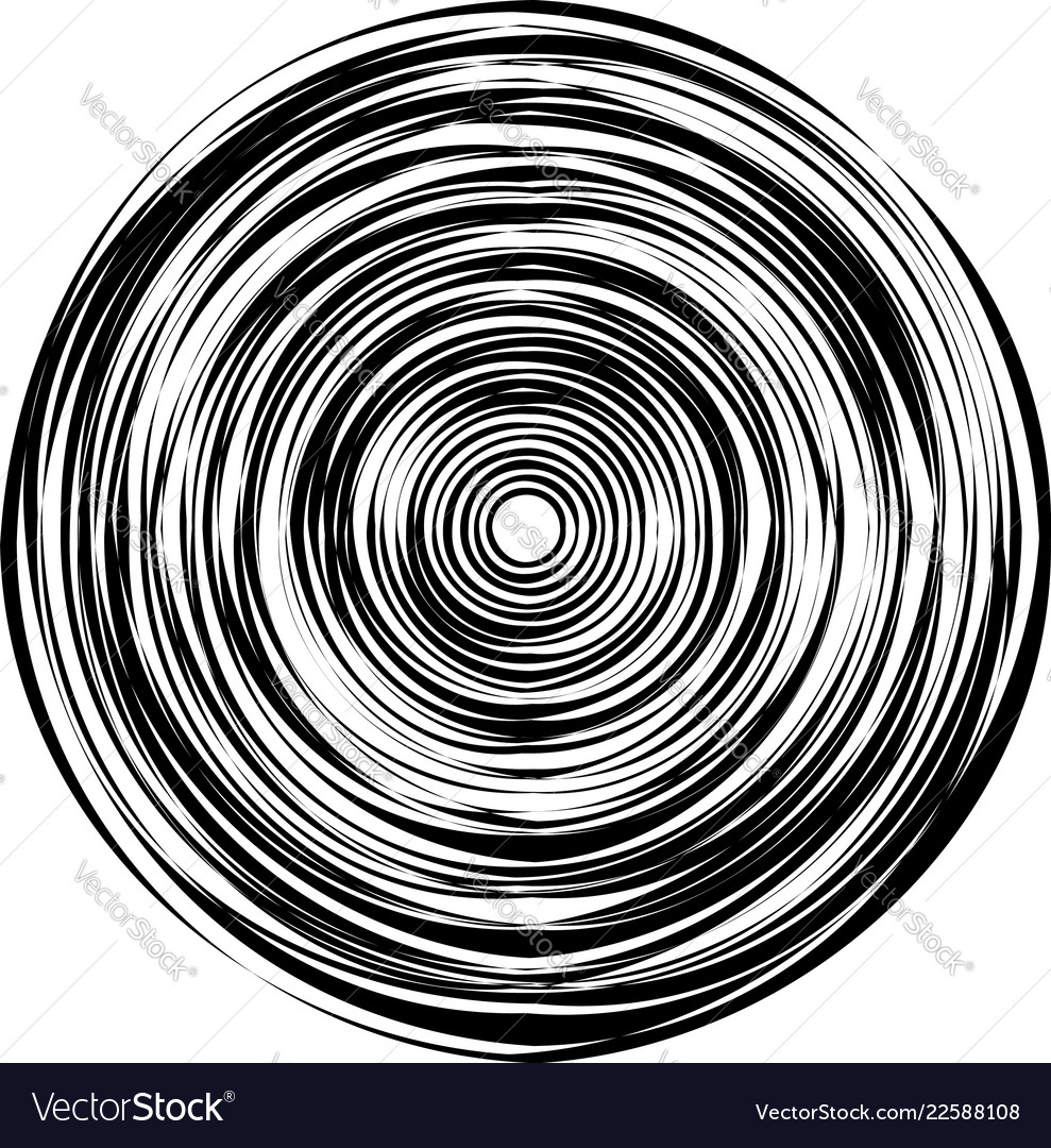 Concentric circle element made of irregular vector image Concentric circle element made of irregular