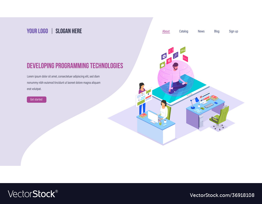 Entwicklung der Programmiertechnologien vector image Entwicklung der Programmiertechnologien