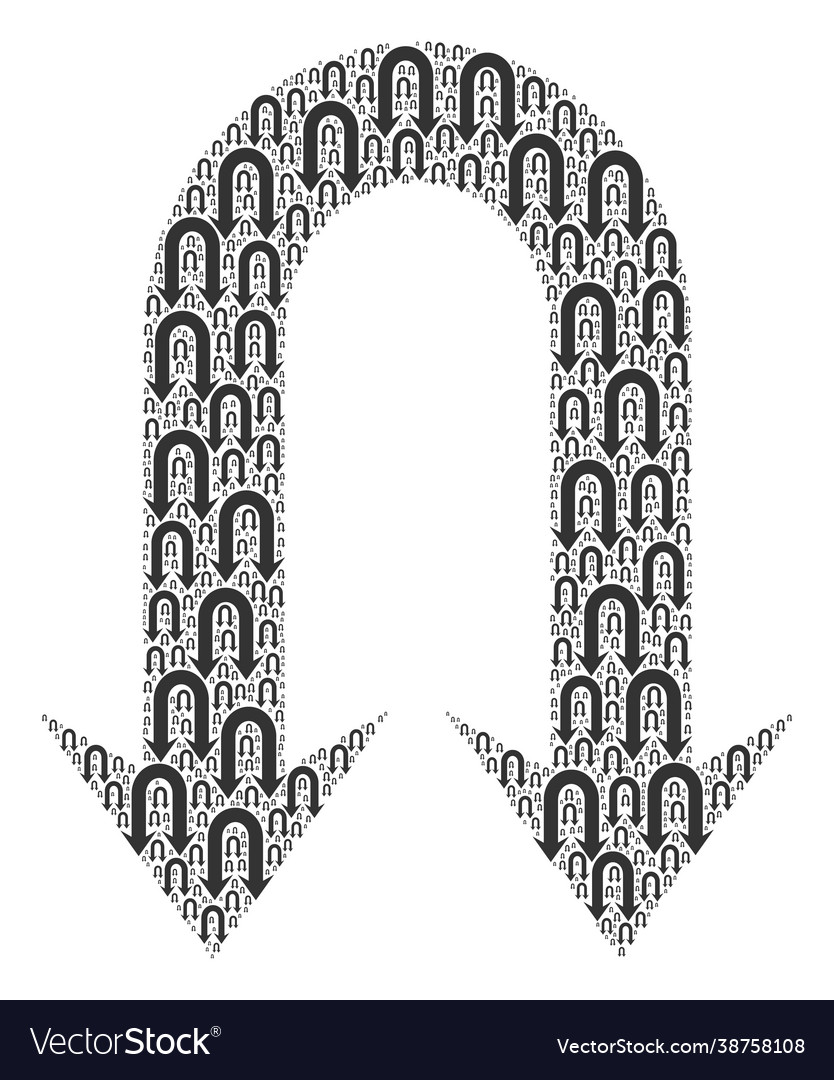 Double back arrow recursion collage itself