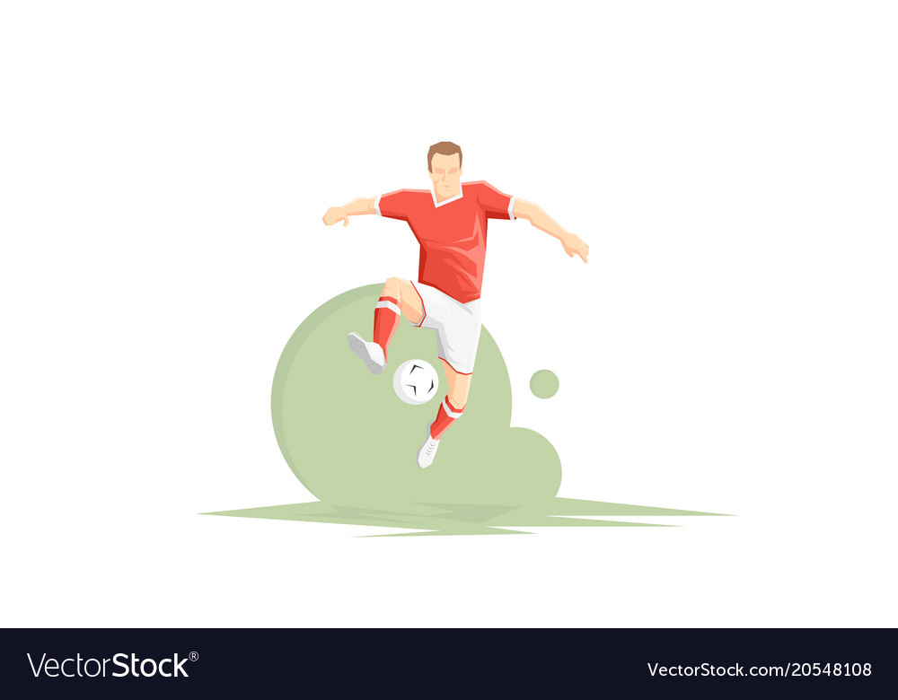 Dynamic Soccer Player Kicking Ball