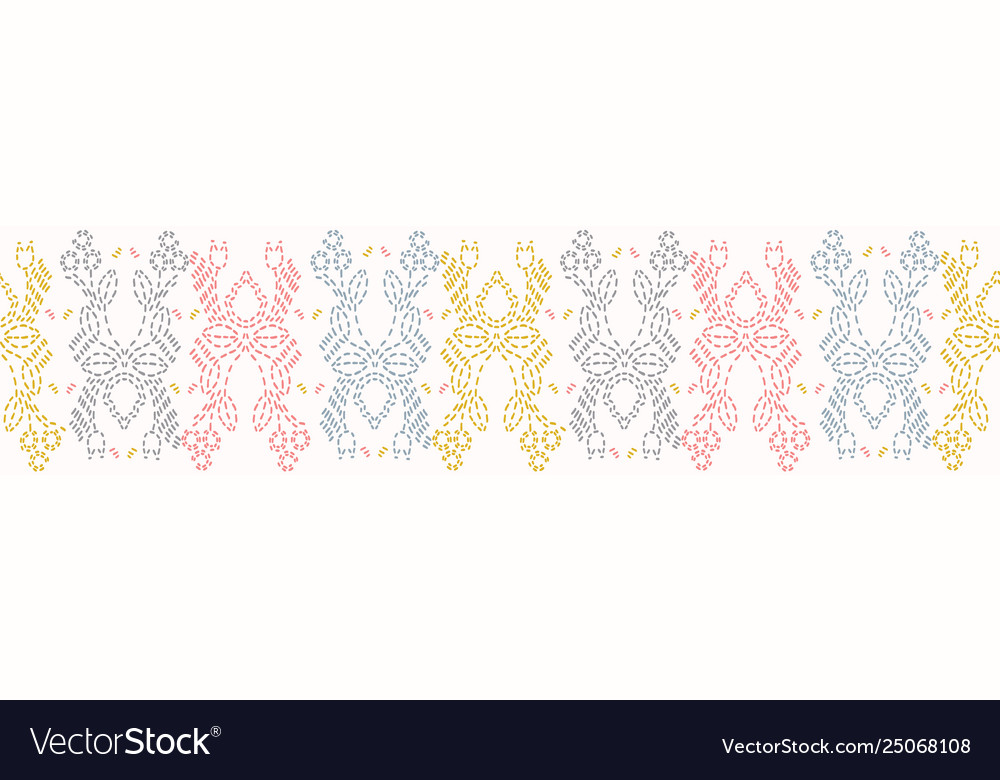 Stickerei sashiko Stil japanisch Nadelwerk vector image Stickerei sashiko Stil japanisch Nadelwerk