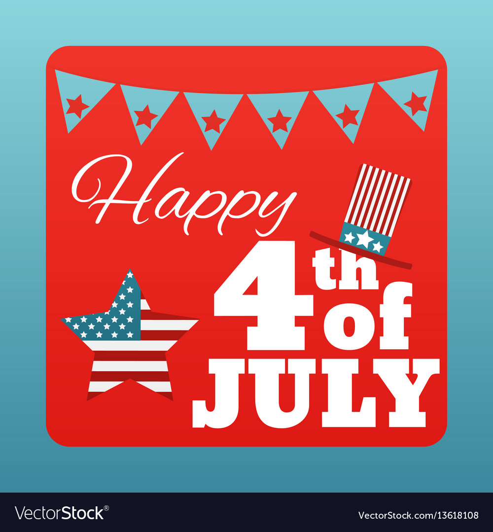 Happy 4 th of july card united states america vector image Happy 4 th of july card united states america