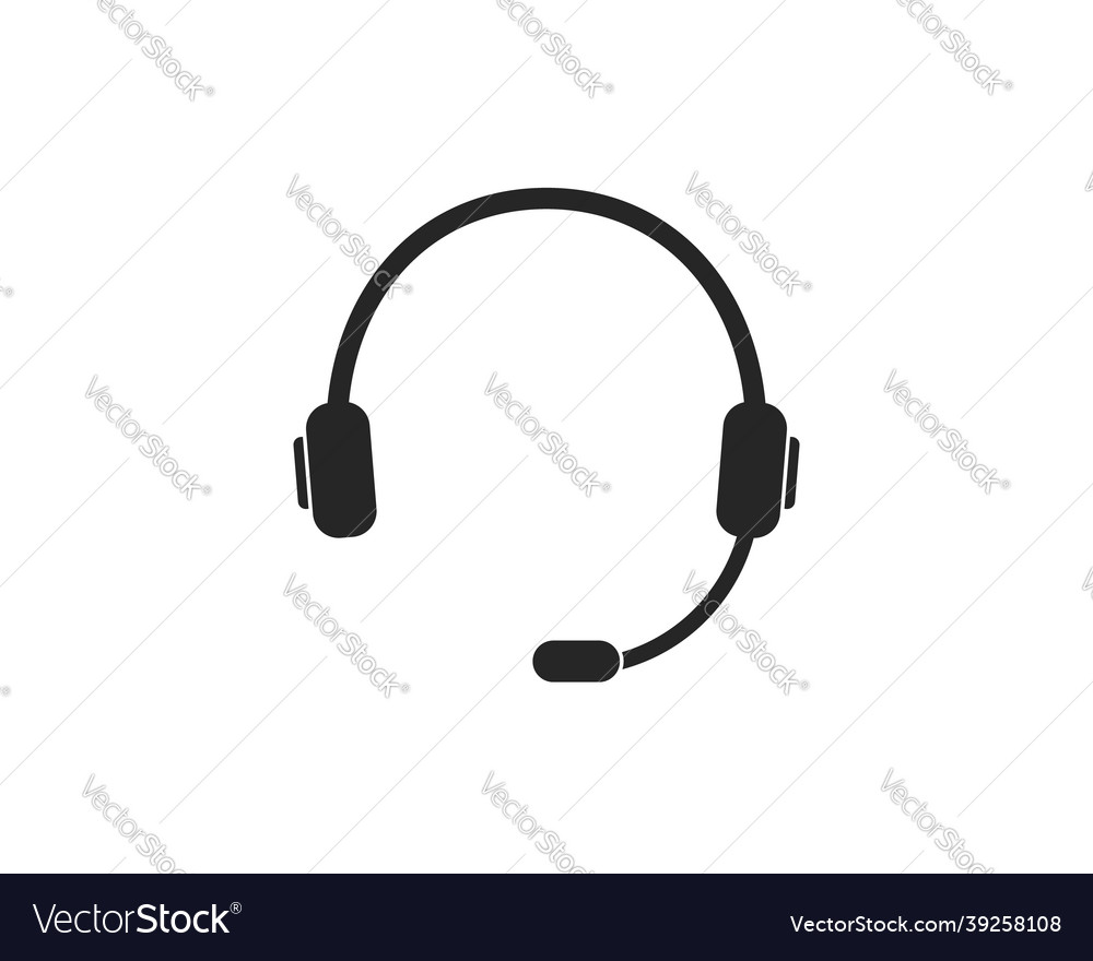 Headphone with microphone icon of headset Vector Image