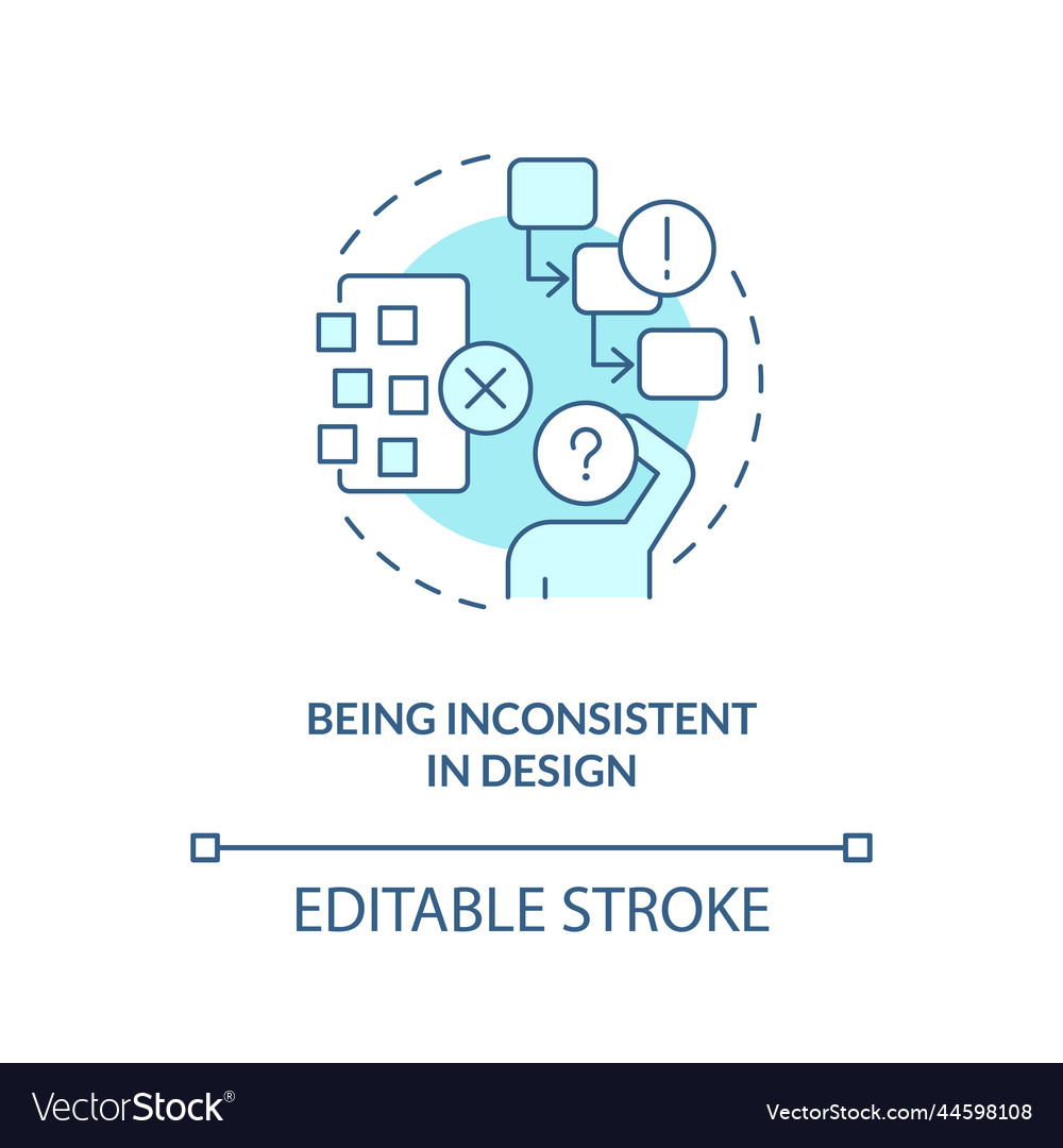 Inconsistency turquoise concept icon Royalty Free Vector