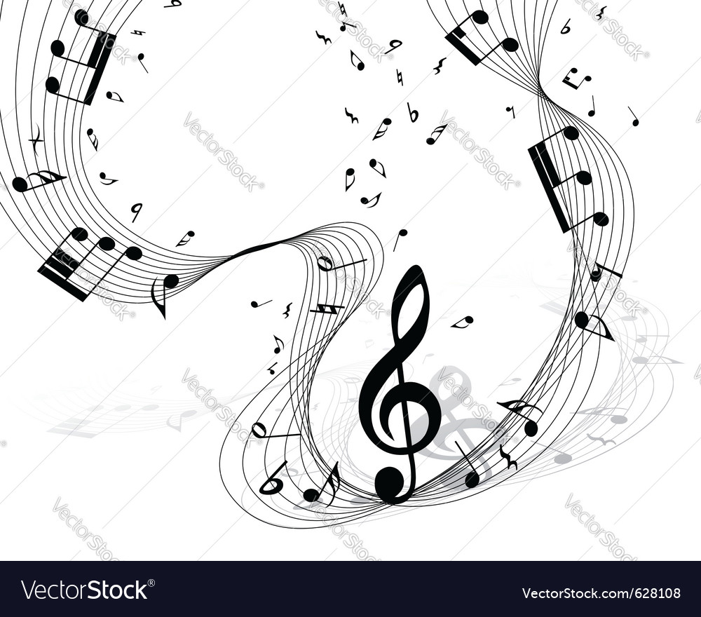 Musical notes staff background for design use Vector Image