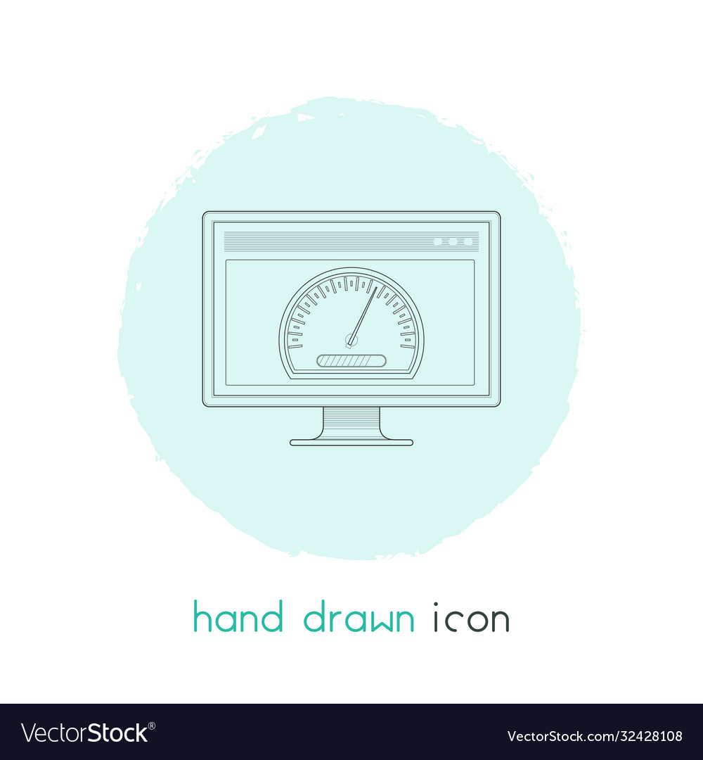 Page speed icon line element vector image Page speed icon line element