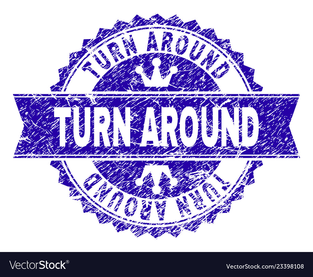 Scratched textured turn around stamp seal
