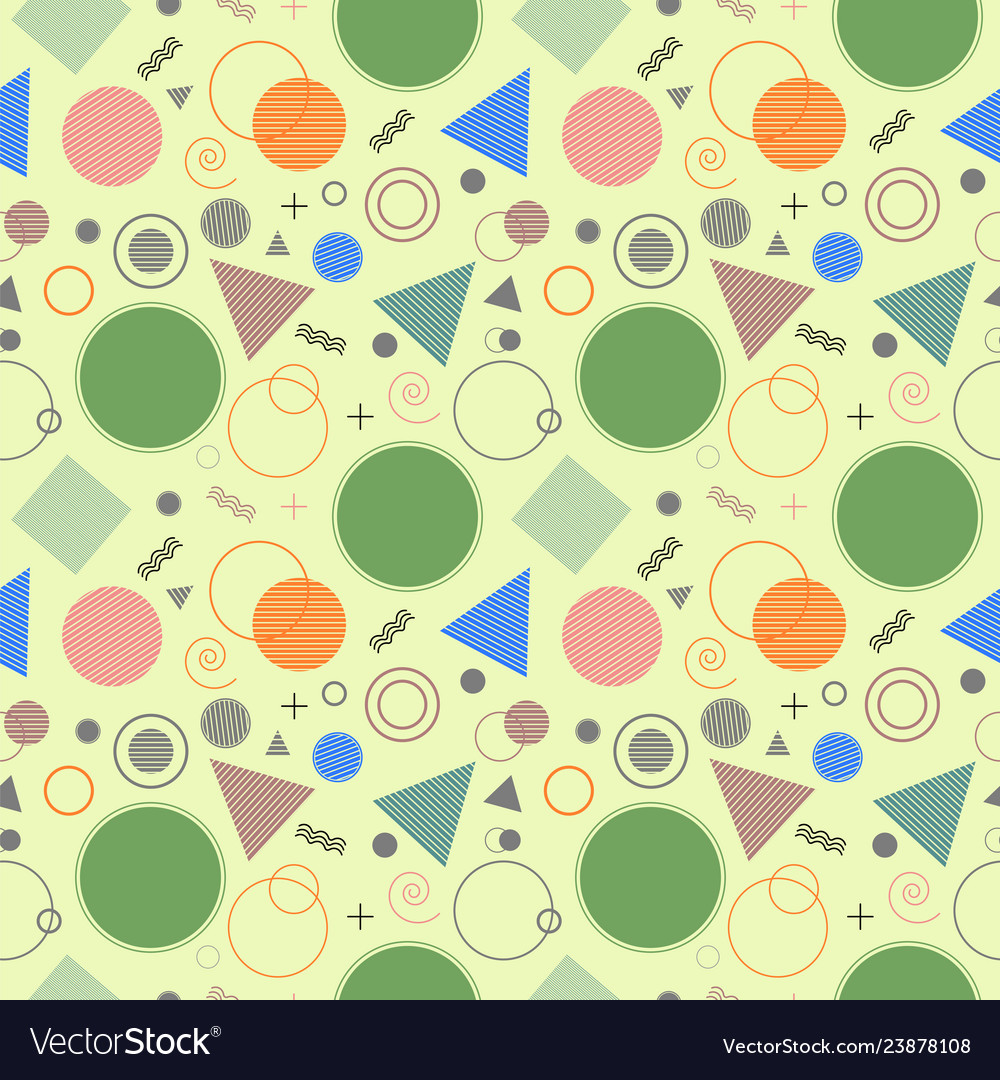 Seamless pattern with geometric shapes and lines Vector Image Seamless pattern with geometric shapes and lines