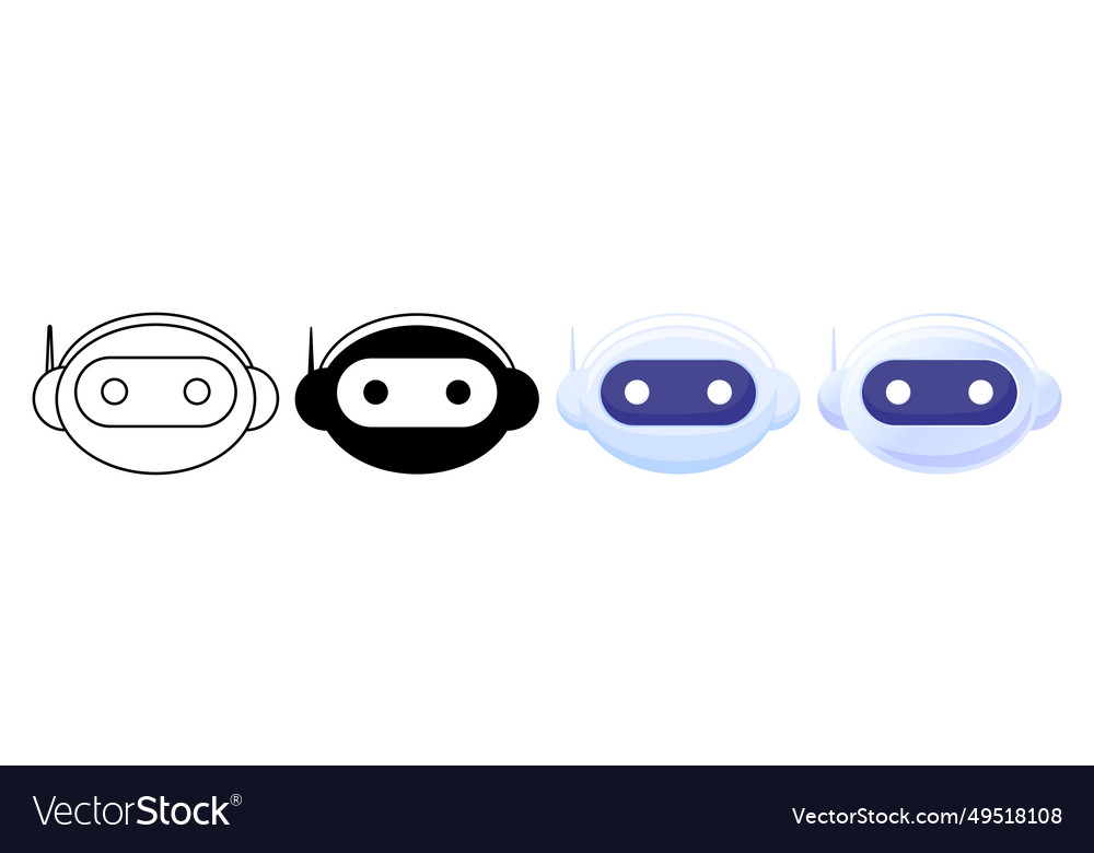 Set of artificial intelligence chat bot technology