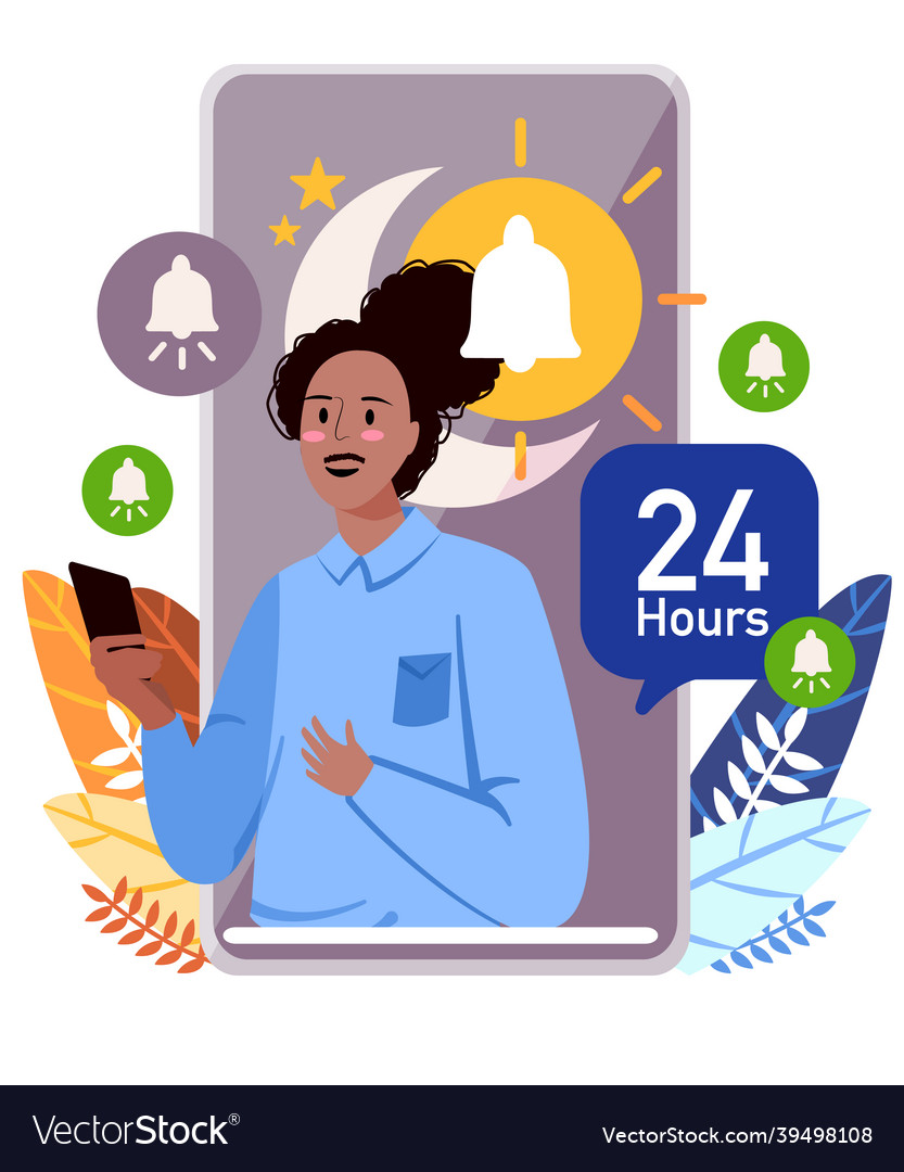 Smartphone always on display notification feature Vector Image Smartphone always on display notification feature