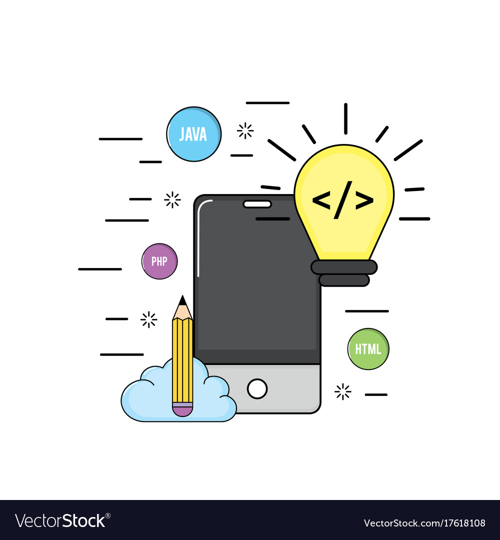 Smartphone mit Webcode Programmiersoftware